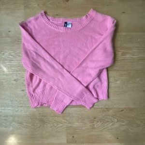 H&M pink cropped sweater
